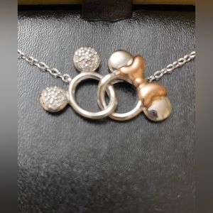Disney’s 90 anniversary two toned Mickey & Minnie Mouse necklace